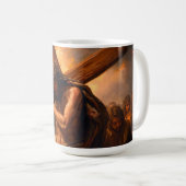 Jesus trägt das Kreuz Becher Kaffeetasse (VorderseiteRechts)