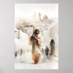 Jesus trägt das Kreuz Passion Christi Poster