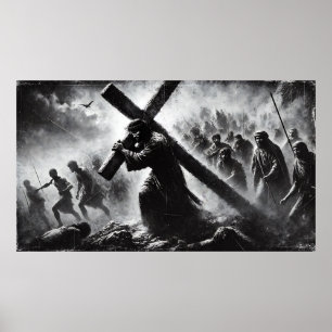 Jesus trägt das Kreuz Poster