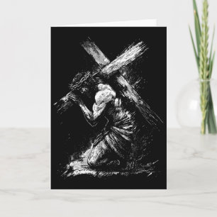 Jesus trägt das Kreuz Religiös Christlich Jesus Os Karte
