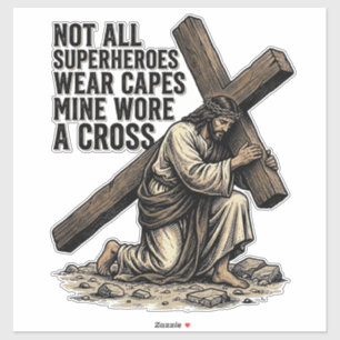 Jesus trägt das Kreuz Vintage Christlich Aufkleber