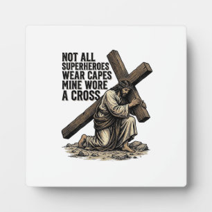 Jesus trägt das Kreuz Vintage Christlich Fotoplatte