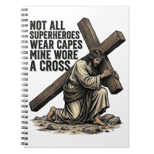 Jesus trägt das Kreuz Vintage Christlich Notizblock