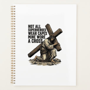Jesus trägt das Kreuz Vintage Christlich Planer
