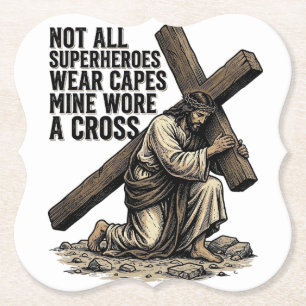 Jesus trägt das Kreuz Vintage Christlich Untersetzer