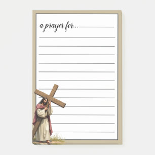 Jesus trägt das Kreuz War Room Gebet Post-it Klebezettel