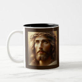 Jesus trägt die Krone von Thorns Zweifarbige Tasse