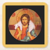 Jesus trägt ein verlorenes Lamm Rechteckiger Pappuntersetzer (Vorderseite)