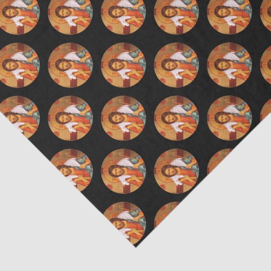 Jesus trägt ein verlorenes Lamm Seidenpapier (Ausschnitt)