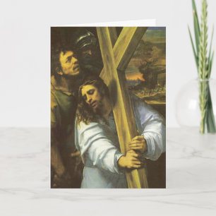 Jesus trägt Kreuz Grußkarte Karte