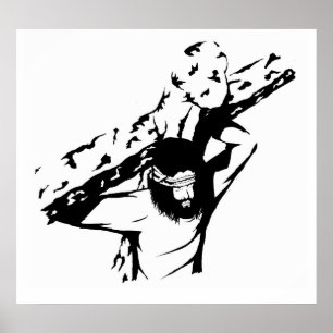 Jesus trägt sein Kreuz Poster