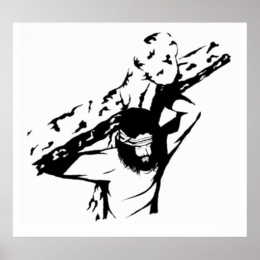 Jesus trägt sein Kreuz Poster (Vorne)