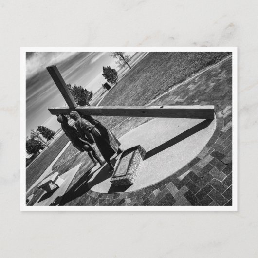 Jesus trägt sein Kreuz Postkarte (Vorderseite)