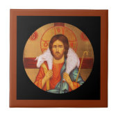 Jesus trägt verloren Lamm auf Schultern Fliese (Vorderseite)