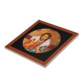 Jesus trägt verloren Lamm auf Schultern Fliese (Seite)