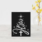 Jesus Tree Christian Christmas Faith Snowflakes Cr Karte (Gelbe Blume)