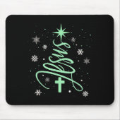 Jesus Tree Christian Christmas Faith Snowflakes Cr Mousepad (Vorne)