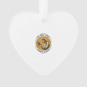 Jesus tropft Shampooflasche auf Fuß Dusche Schmerz Ornament