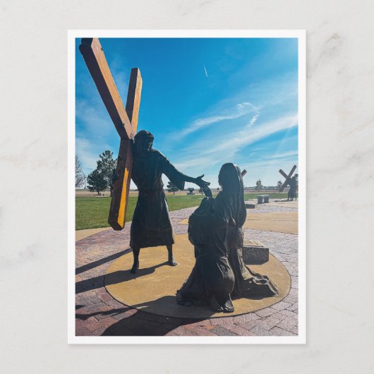 Jesus tröstet die Frauen Jerusalems Postkarte (Vorderseite)