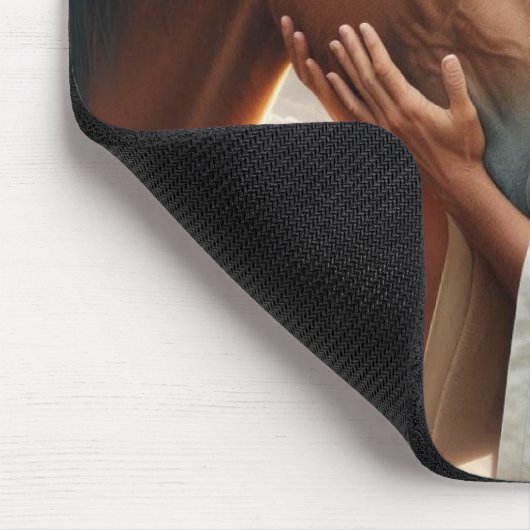 Jesus tröstet ein Pferd im Himmel Mousepad (Ecke)