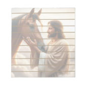 Jesus tröstet ein Pferd im Himmel Notizblock (Vorderseite)