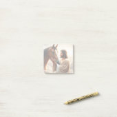 Jesus tröstet ein Pferd im Himmel Post-it Klebezettel (Auf Schreibtisch)