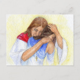 "Jesus tröstet uns." Postkarte