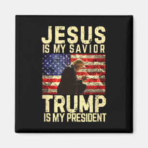 Jesus Trump T-Shirt - Jesus ist mein Herr Retter T Magnet