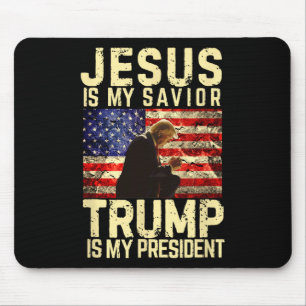 Jesus Trump T-Shirt - Jesus ist mein Herr Retter T Mousepad