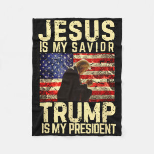 Jesus Trump T-Shirt - Jesus ist mein Herr und Heil Fleecedecke