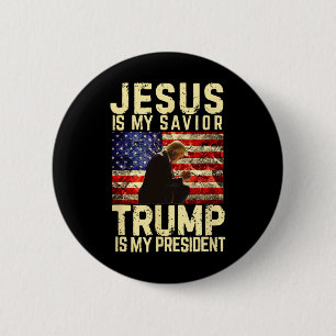 Jesus Trump T-Shirt - Jesus ist mein Lord Retter T Button
