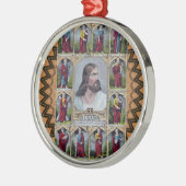 Jesus u. die 12 Apostel Silbernes Ornament (Links)