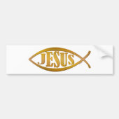 Jesus- u. Fisch-Symbol Autoaufkleber (Vorne)