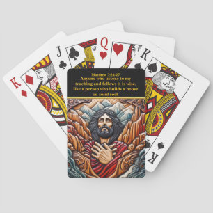 Jesus über den majestätischen Gipfeln Spielkarten