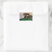 Jesus überflog quadratischer aufkleber (Tasche)