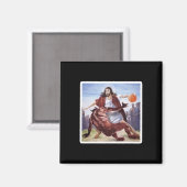 Jesus überquert den Satan Basketball Magnet (Vorderseite/Rückseite)