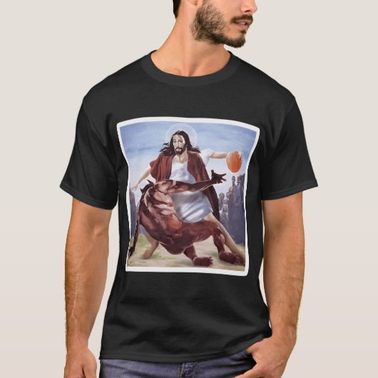 Jesus überquert den Satan Basketball T-Shirt (Vorderseite)