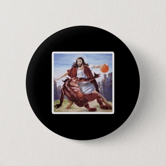Jesus überquert den Satan Bysketbyll Button (Vorderseite)