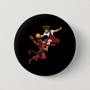 Jesus überquert den Teufel Basketball Player Dunk Button