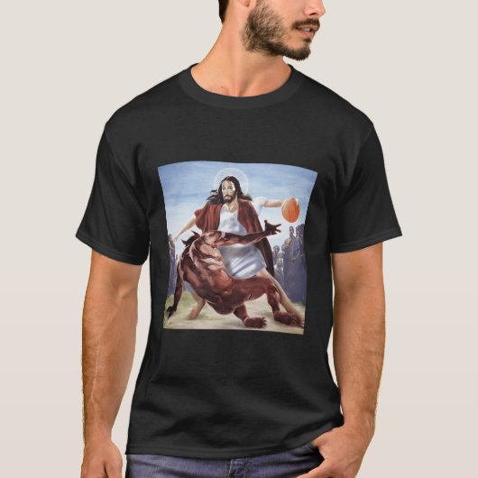 Jesus überquert den Teufel Christlich T-Shirt (Vorderseite)
