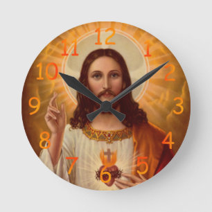 Jesus-Uhr Runde Wanduhr