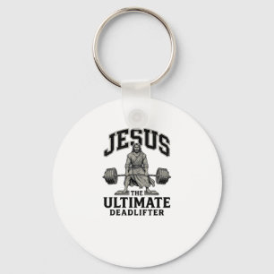 Jesus ultimales Deadlifter Vintage Gym-Shirt-Desig Schlüsselanhänger