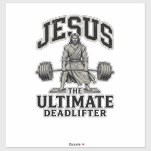 Jesus Ultimate Deadlifter Vintage Gym-Shirt Design Aufkleber