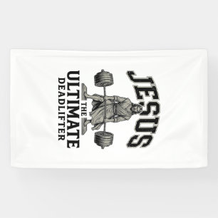 Jesus Ultimate Deadlifter Vintage Gym-Shirt-Design Banner