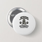 Jesus Ultimate Deadlifter Vintage Gym-Shirt-Design Button (Vorne & Hinten)