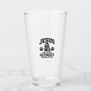 Jesus Ultimate Deadlifter Vintage Gym-Shirt-Design Glas