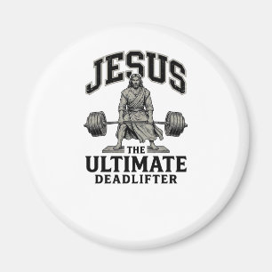 Jesus Ultimate Deadlifter Vintage Gym-Shirt-Design Magnet