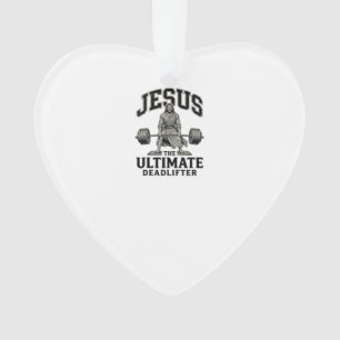 Jesus Ultimate Deadlifter Vintage Gym-Shirt Design Ornament