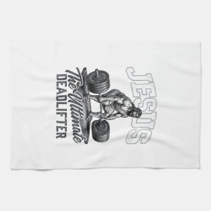 Jesus Ultimate Deadlifter Vintage Vector T-Shirt D Geschirrtuch
