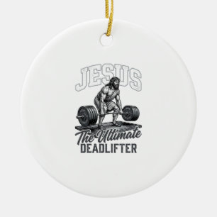 Jesus Ultimate Deadlifter Vintage Vector T-Shirt D Keramik Ornament